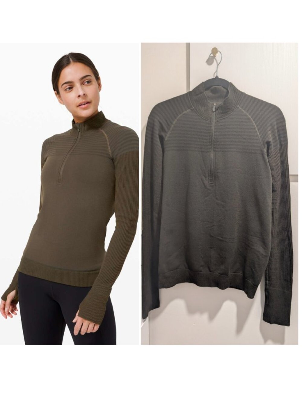 Lululemon | Keep the Heat 1/2 Zip In Dark Olive